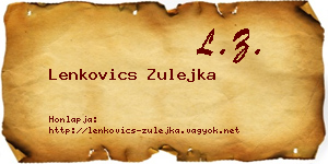 Lenkovics Zulejka névjegykártya